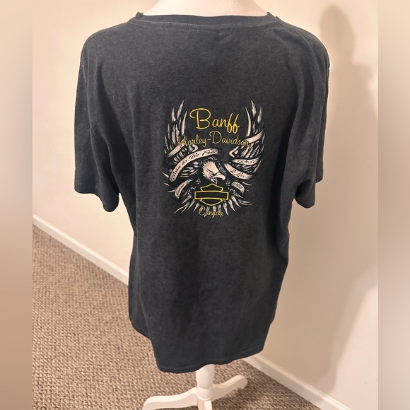 Harley Davidson Black Orange and Red Harley Skull Logo Tee Shirt Size XXL - Picture 3 of 5